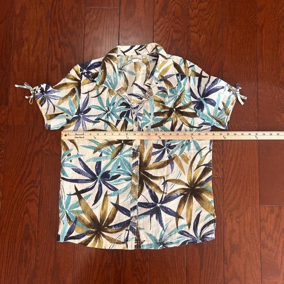 3 Shirts Tops Blouses 3/4 sleeve button up summer beach lightweight - Picture 7 of 15